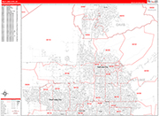 Salt Lake City  Wall Map Red Line Style